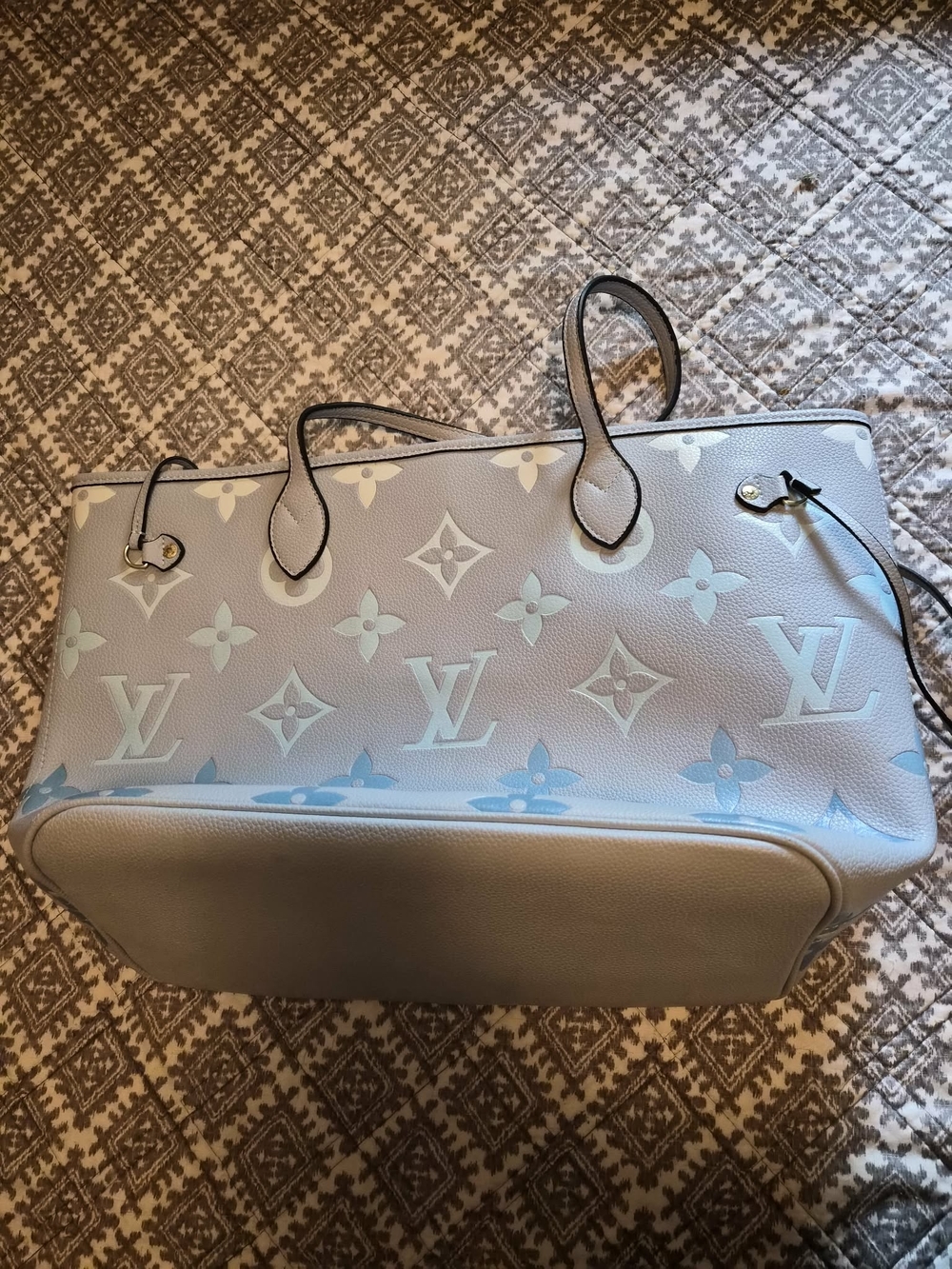 Gray Monogram Tote with Wristlet Pouch - Picture 6 of 8